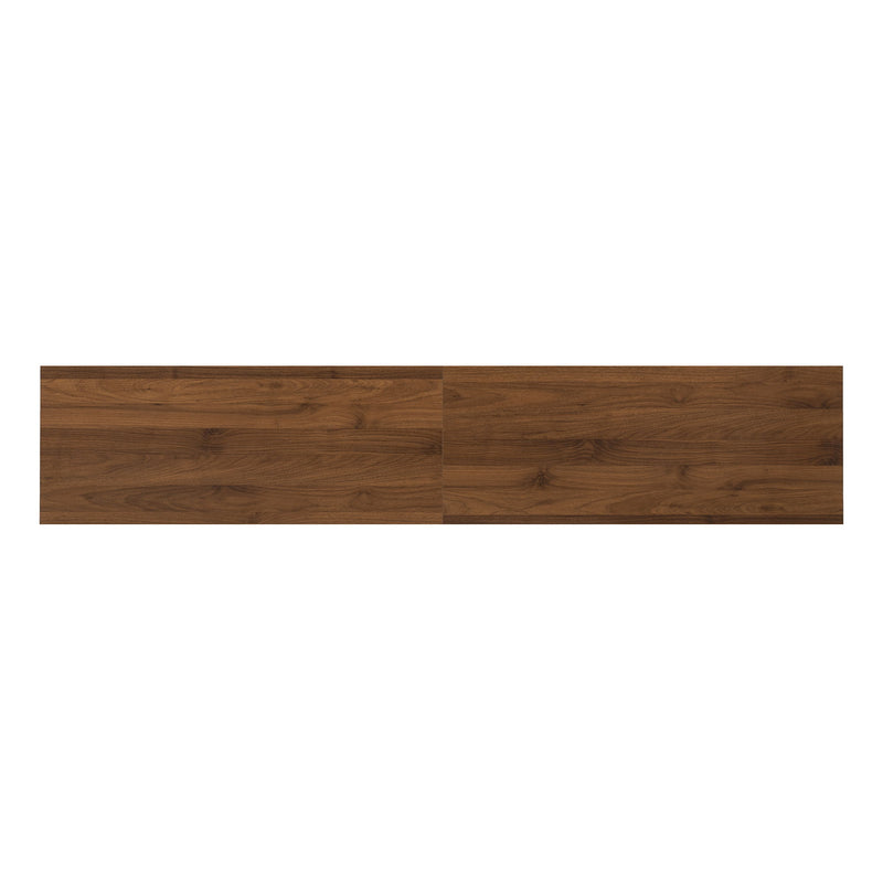 TV Stand For TVs, Entertainment Center With Closed Storage & Cable Management, Soft Closing Hinges - Walnut