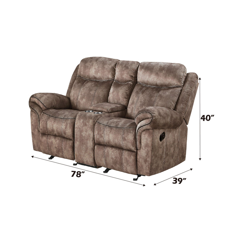 Zubaida - Two Tone Recliner Loveseat With USB Port Console