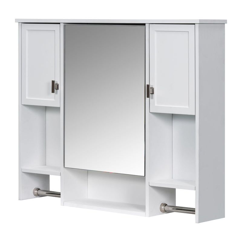 Wall Mounted Bathroom Storage Cabinet With Mirror, Medicine Cabinet With Towel Bar