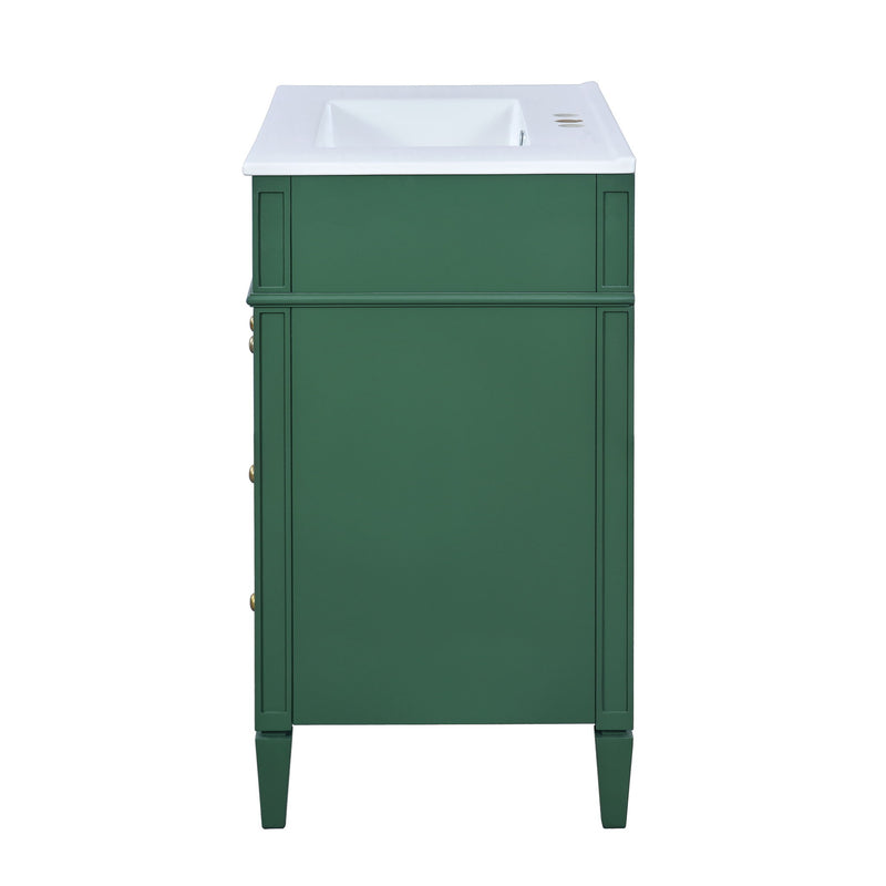 Bathroom Vanity With Top Sink, 2 Drawers & Tip Out Drawer