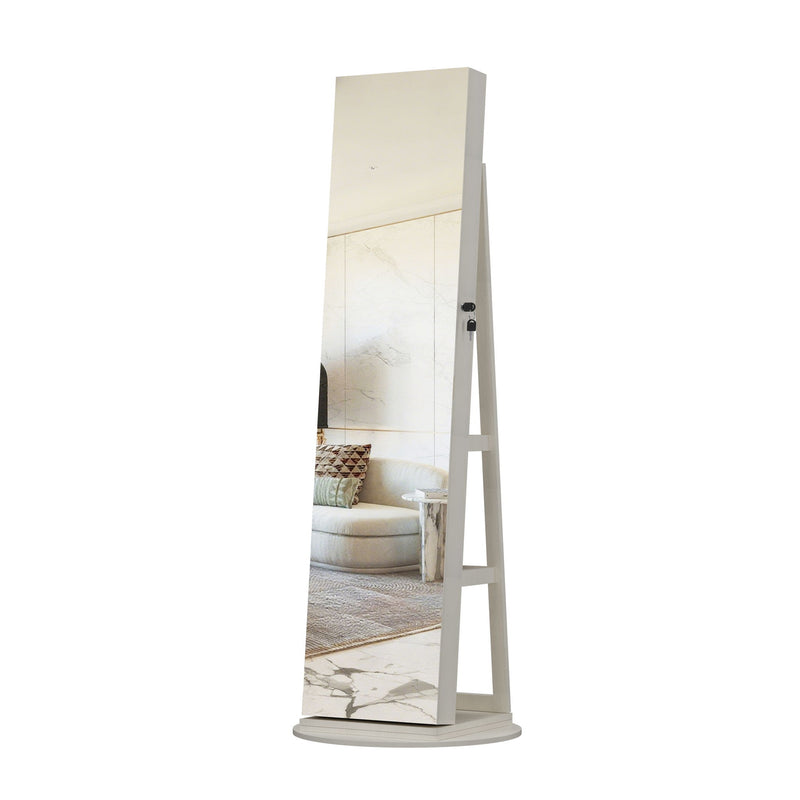Swivel Jewelry Cabinet With Full Length Mirror