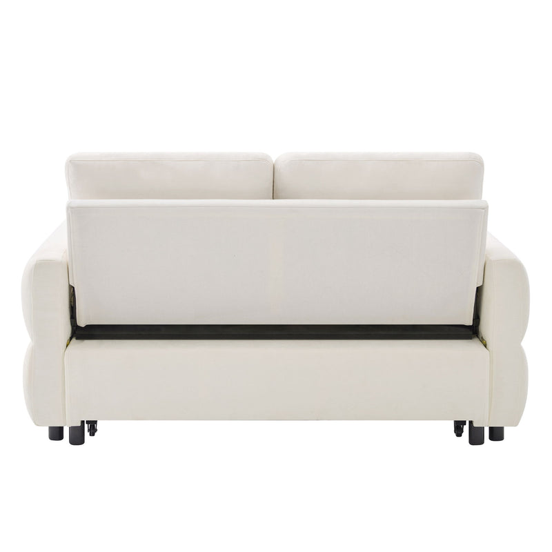 Convertible Sofa Bed Loveseat With Adjustable Backrest And USB Ports