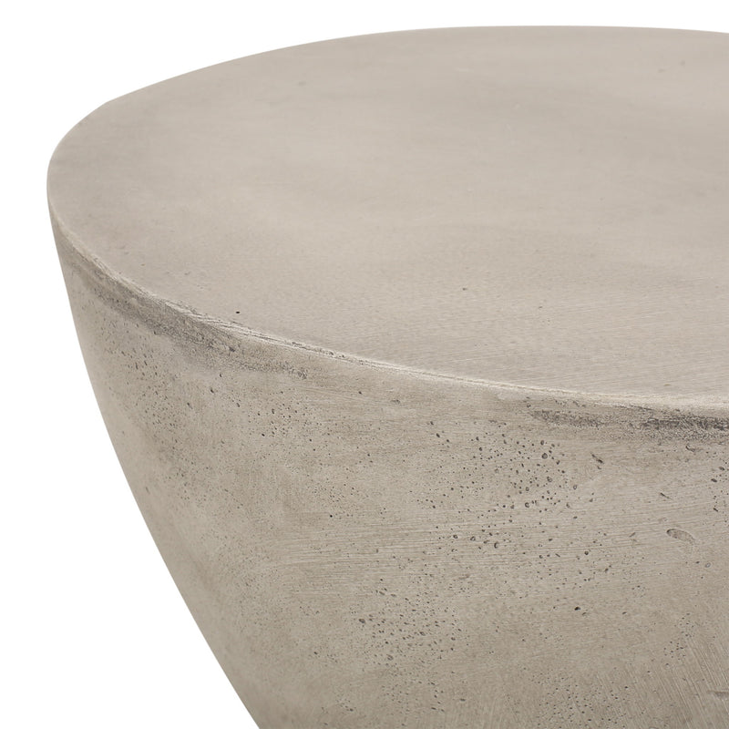 Outdoor Hourglass Shaped Side Table - Light Gray