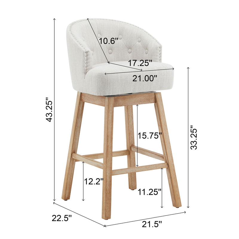 360 Degree Rotation Swivel Counter Stools (Set of 2)