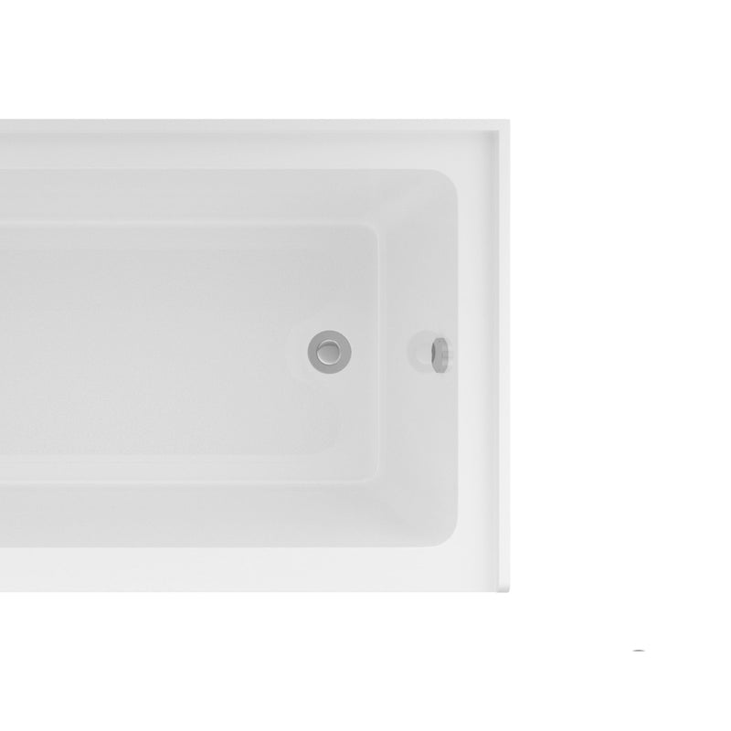 Alcove Soaking Bathtub With Skirt - Back - To - Wall Design - Glossy White
