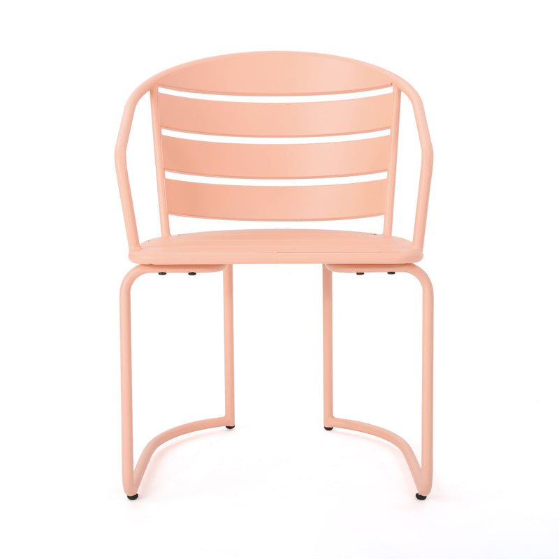 3 Piece Elegant Outdoor Bistro Set With 2 Chairs And Oval Table