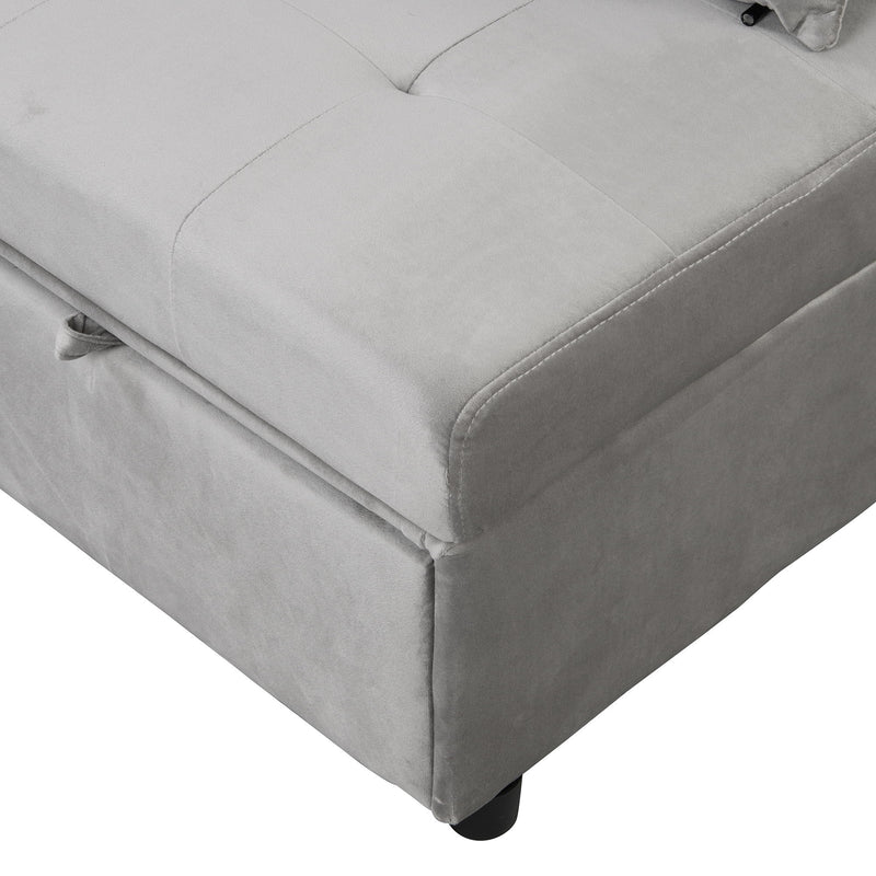 Folding Ottoman Sofa Bed - Gray