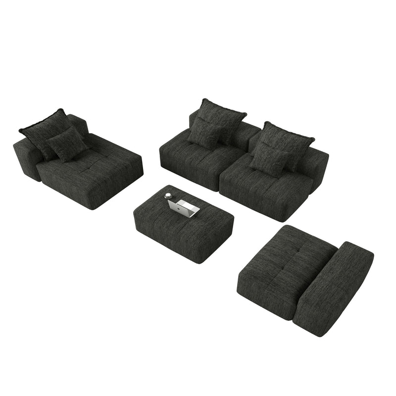 Modern Oversized Diy Combination, Modular Sectional Sofa With Pillows