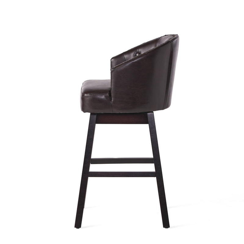 360 Degree Swivel Bar Stool With Stunning Nailhead Trim (Set of 2)
