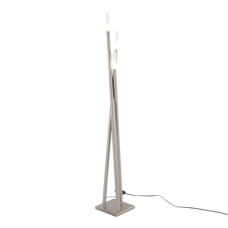 Icicle - Contemporary Floor Lamp - Brushed Nickel