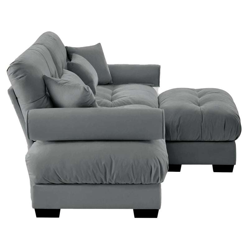 Super Comfort Oversized Modular Sectional Sofa With Movable Ottoman