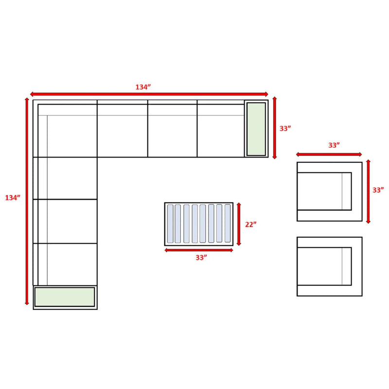 Wicker Sectional Seating Group With Cushions