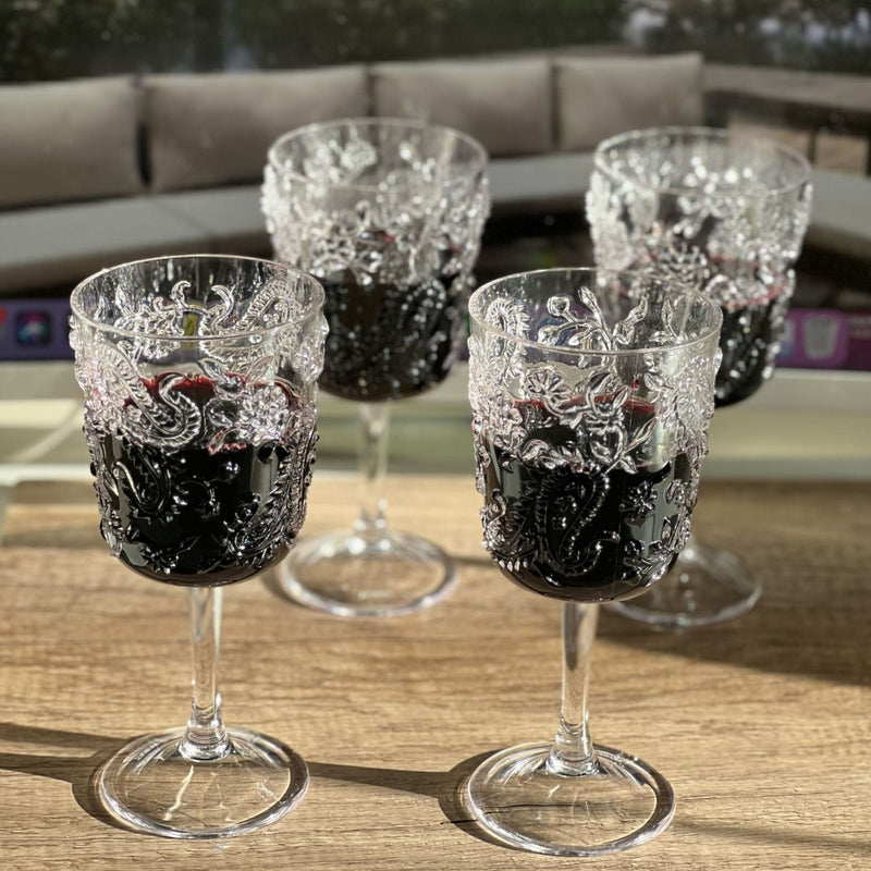 Paisley Acrylic Wine Glasses (Set of 4)