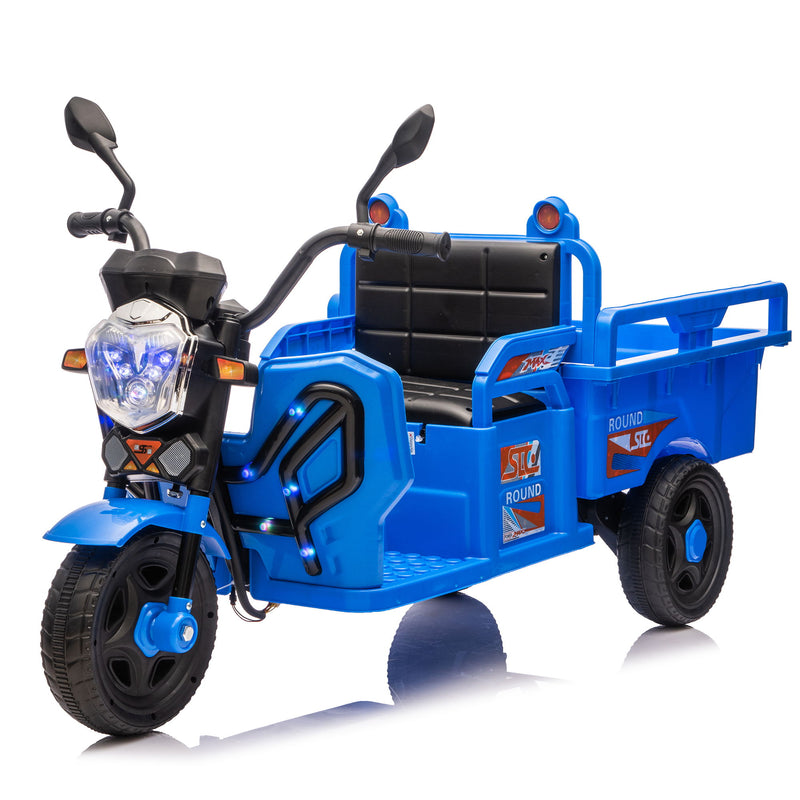 12V Kids Electric 3 Wheel Cargo Truck With LED Lights & Music