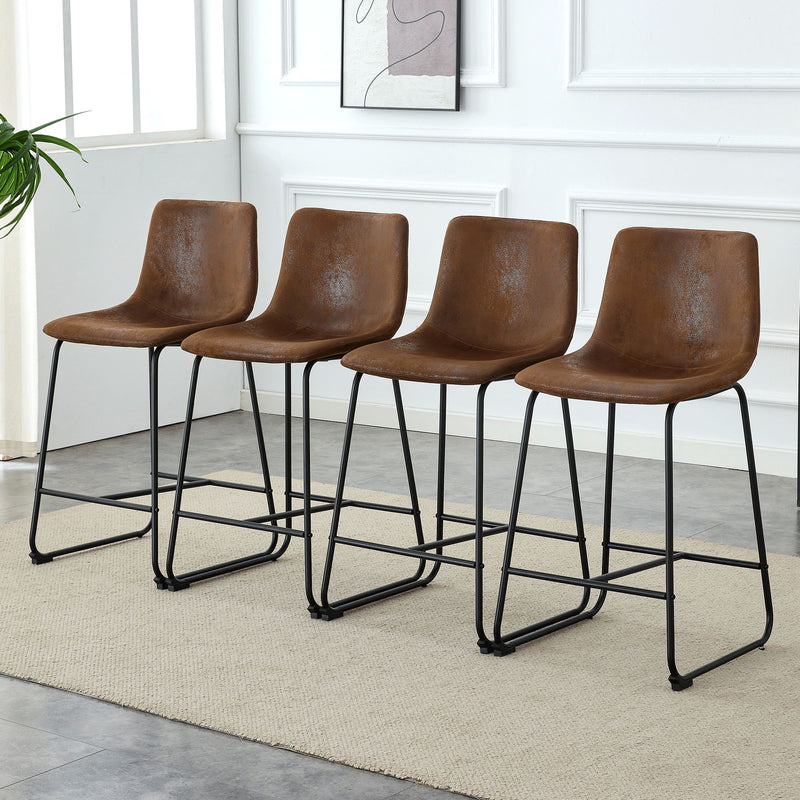 Retro Bar Chairs, Comfortable Stools (Set of 2)