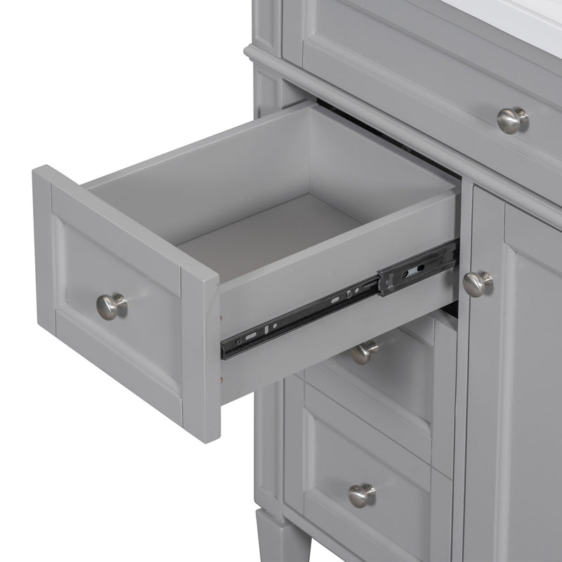 Bathroom Vanity With Top Sink, Storage Cabinet With 2 Drawers, Tip Out Drawer
