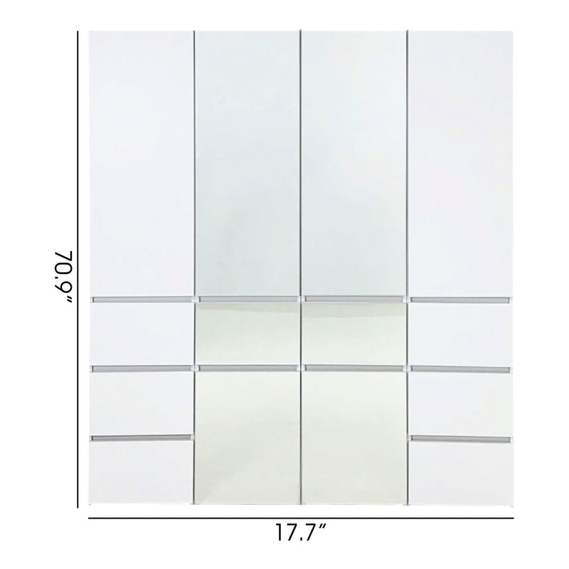 Elise - Modular Closet System With Mirror And Customizable Storage - White