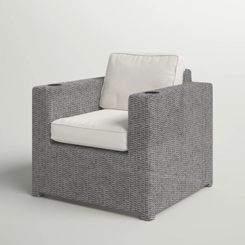 Aviara - Outdoor Club Chair Timeless Comfort With Plush Cushions - Gray Mix