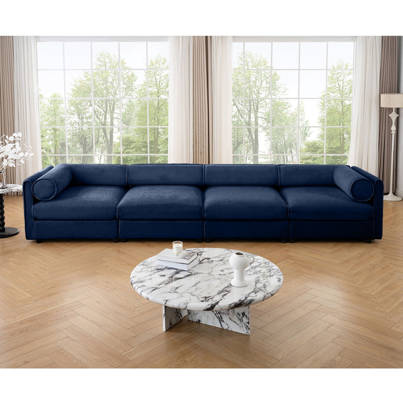 Stylish Sofa With Storage Seat And Cylindrical Backrest