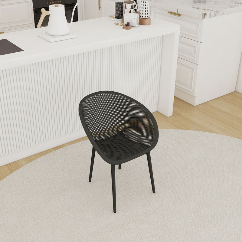 2 Piece Durable Single Chair With Hollow Out Design