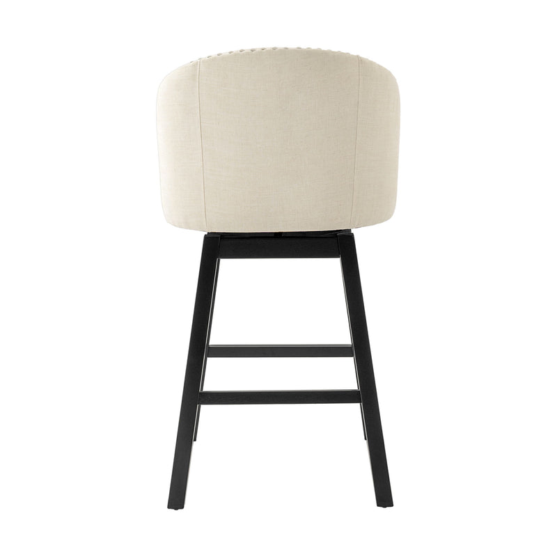 360 Degree Swivel Bar Stool & Stunning Nailhead Trim (Set of 2) - Beige