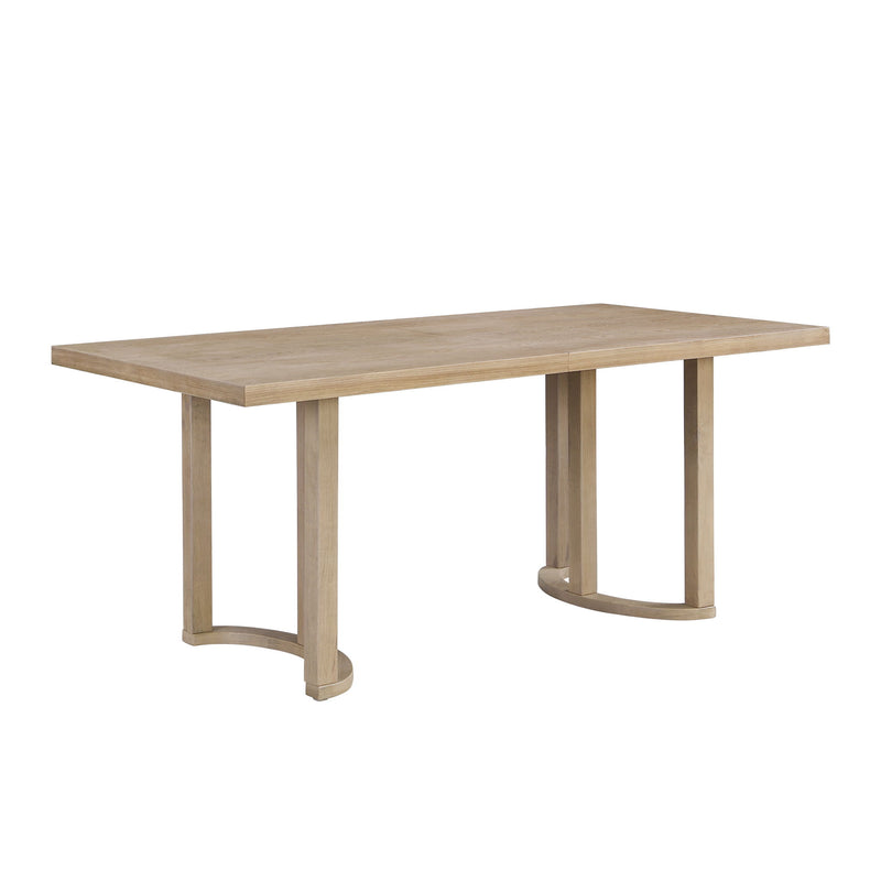 Contemporary 69 Inches Dining Table With U Shaped Trestle Base - Light Ash