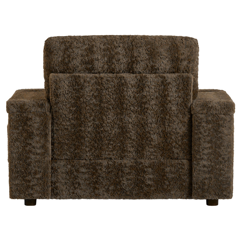Oversized Chaise Lounge Indoor Rabbit Fur Sofa Bed With Storage Ottoman And Armrests Cup Holders With Deep Seat