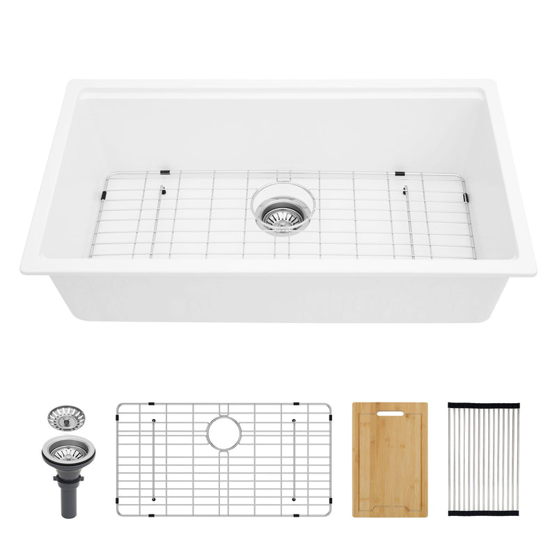 Quartz Kitchen Sink, Granite Composite Workstation Undermount