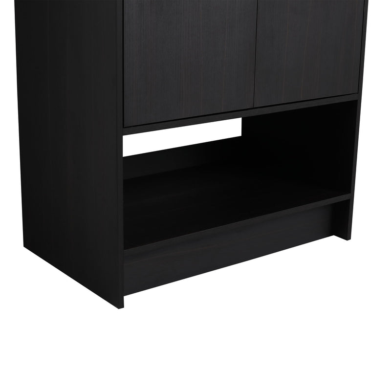 Modern Bathroom Vanity With Ceramic Sink, Freestanding Cabinet, Soft Closing Doors
