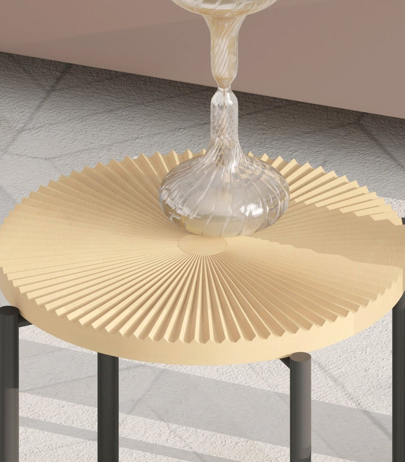 Radial - Pattern Coffee And End Table Set Waterproof Cover, Distressed Cylindrical Design (Set of 2)