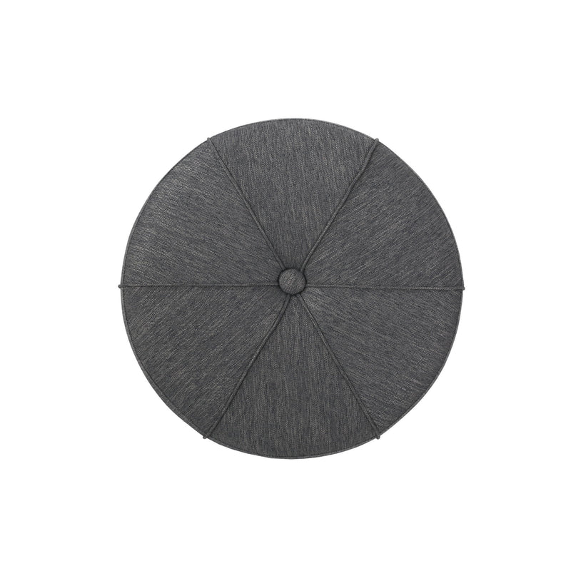 Contemporary Ottoman With Tonal Piping And Button Tuft Design