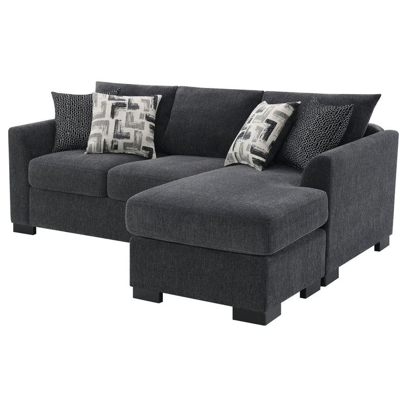 Pacheco - Upholstered Sleeper Sectional Chaise Sofa With Pocket Coils And Reversible Cushions - Dark Gray