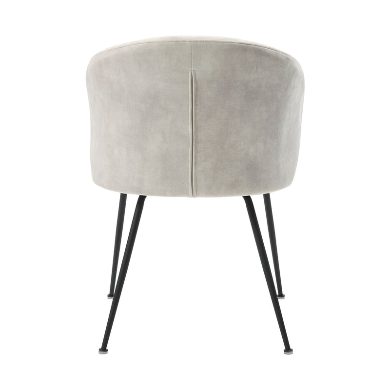 Velvet Upholstery Side Chairs 2 Piece Set With Metal Legs Modern Home Furniture - Beige