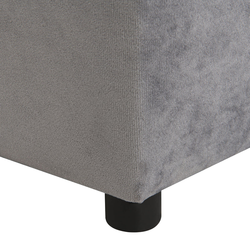 Kids Recliner Chair, Kids Upholstered Couch With Ottoman - Dark Gray