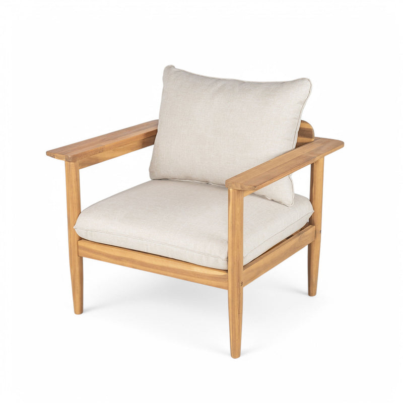 Terassi - Outdoor Lounge Chair (Set of 2) With Cushions - Beige / Light Teak