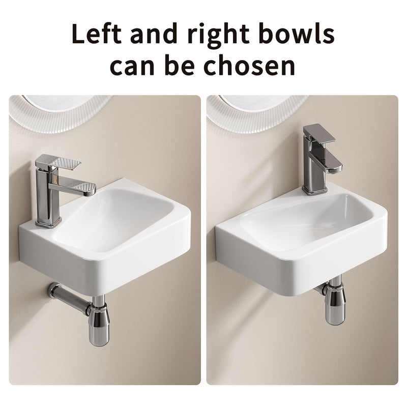 Wall Mounted Bathroom Sink With Faucet And Drain