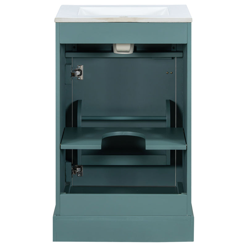 Elegant Bathroom Vanity With Ceramic Sink, Soft Close Door, Adjustable Shelf