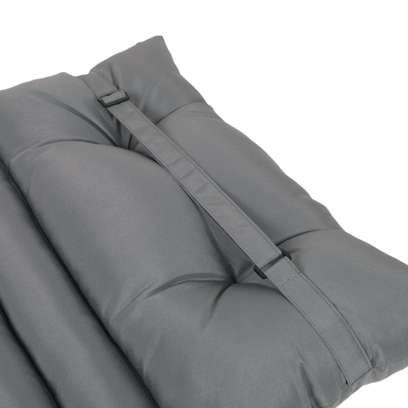 2 Piece Outdoor Chaise Lounge Chair Cushion Set, Polyester Replacement Seat Pads - Gray