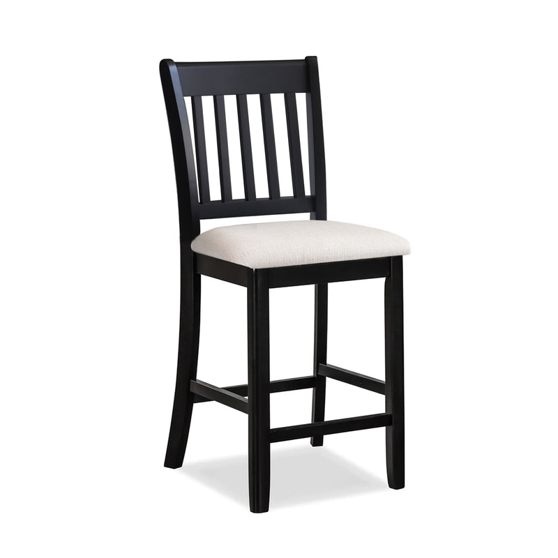Transitional Rubberwood Dining Room Chairs (Set of 2) With Slatted Back - Black