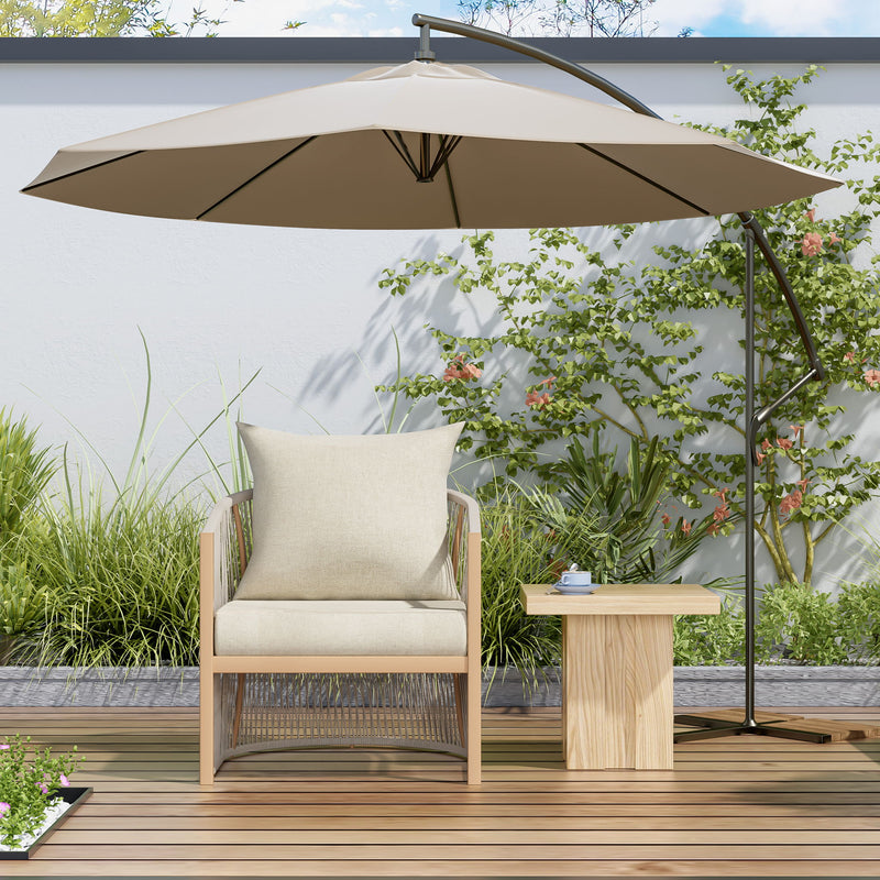Modern Curved Aluminum Lounge Chair With Stylish Rope Weave Design And Cushioned Comfort For Outdoor