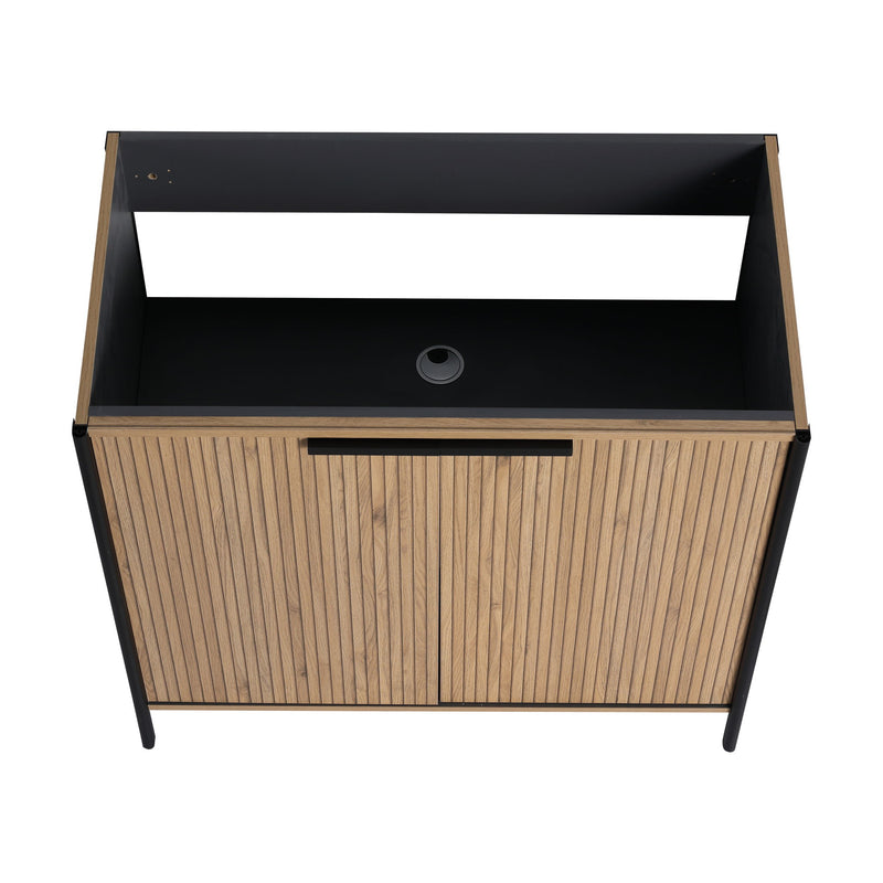 Contemporary Freestanding Bathroom Vanity With Adjustable Shelves