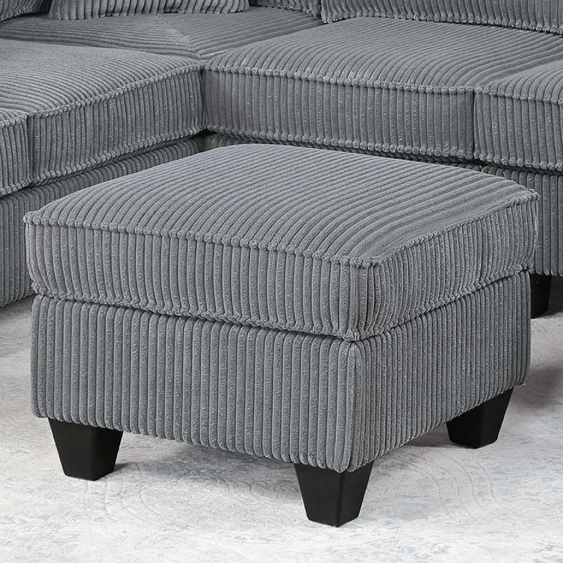 Left Arm Facing Loveseat With USB Port And Storage Sectional Set With Corner Wedge Armless Chair And Cocktail Ottoman - Fog