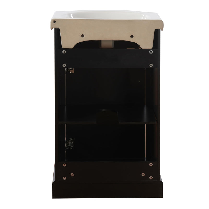 20" Bathroom Vanity With Bulged Sink, Freestanding Single Vanity Set, Soft Close Door