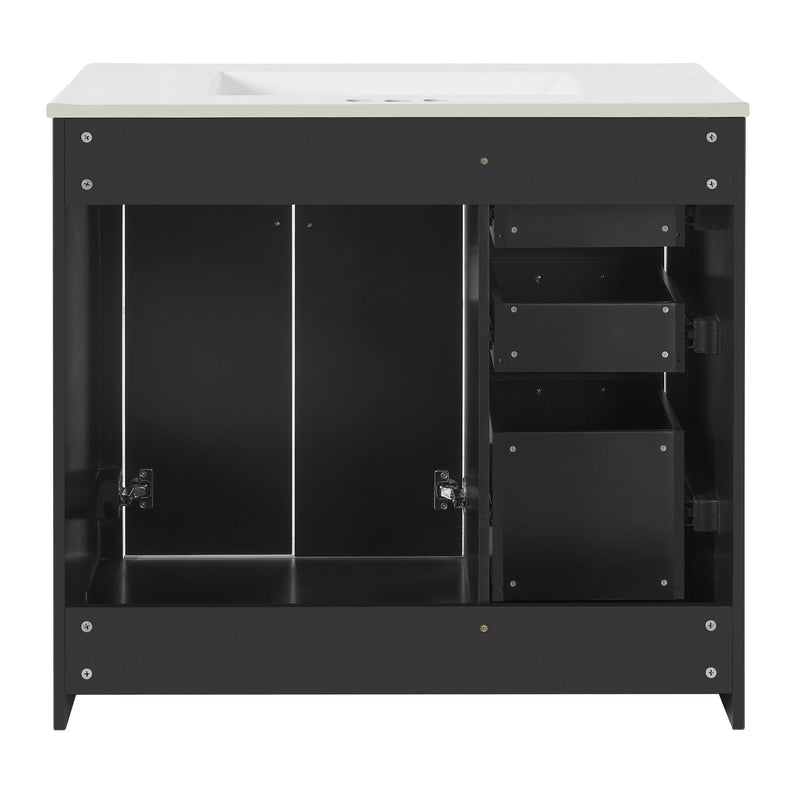 Bathroom Vanity With Sink Combo, Storage Cabinet, Freestanding Set With 3 Drawers & Soft Closing Doors