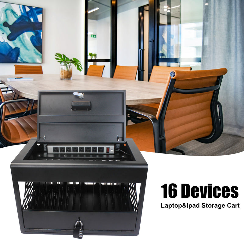 16 Bay Charging Cabinet For Laptop book, Locking Charging Station
