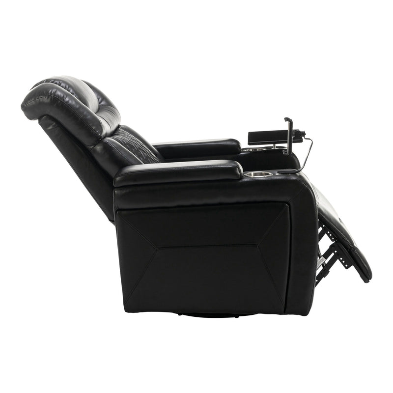 270 Degree Swivel Power Recliner With Tray Table, Phone Holder, Cup Holder, USB Port