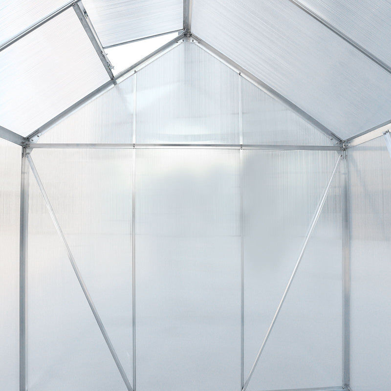 Polycarbonate house, Heavy Duty Outdoor Aluminum Walk-In House Kit With Rain Gutter, Vent And Door For Backyard Garden