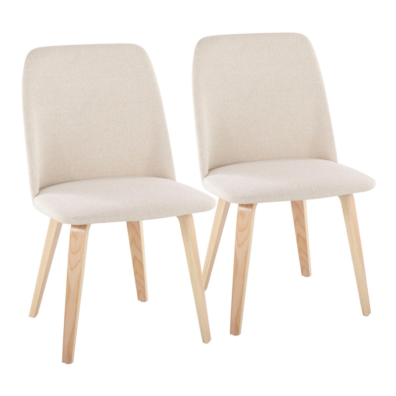 Toriano - Contemporary Dining Chair (Set of 2) - Natural / Cream
