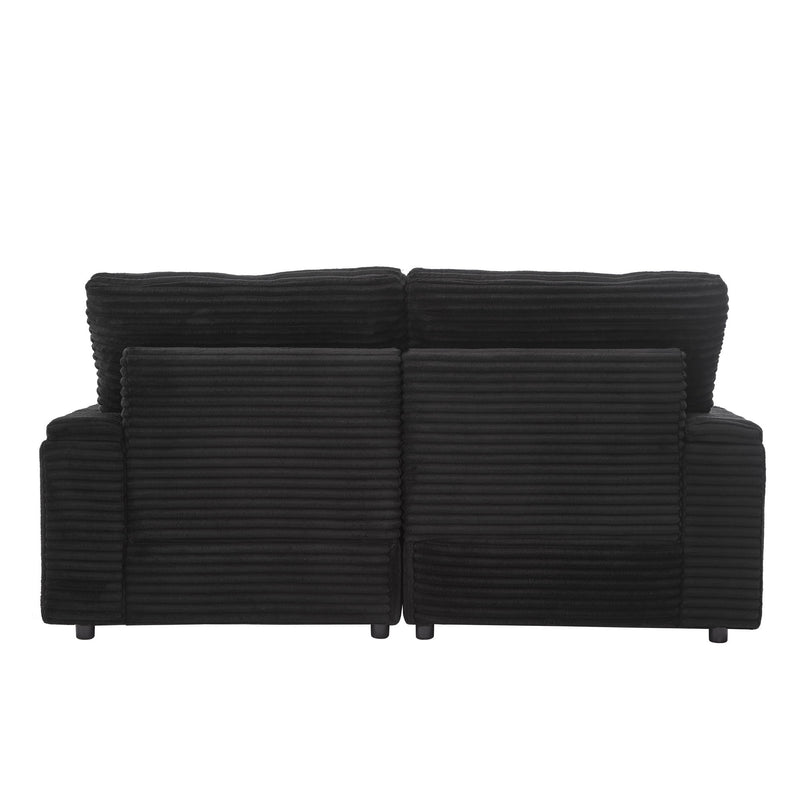 Convertible Loveseat Sofa With Storage, USB Ports, Cup Holders