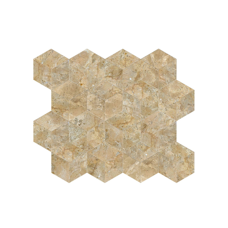 Hexagon Natural Marble Polished Tile For Wall And Floor (Set of 12)